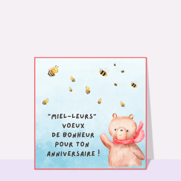 Miel et bonheur pour un anniversaire joyeux