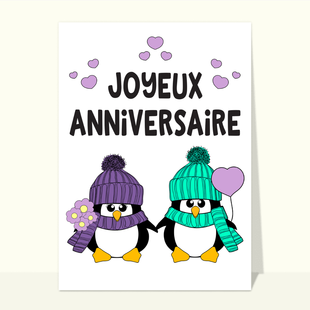 Carte Joyeux Anniversaire Mini Penguins : Envoyer une vraie Carte  Anniversaire Animaux Rigolos dès 0,99€ - Merci Facteur