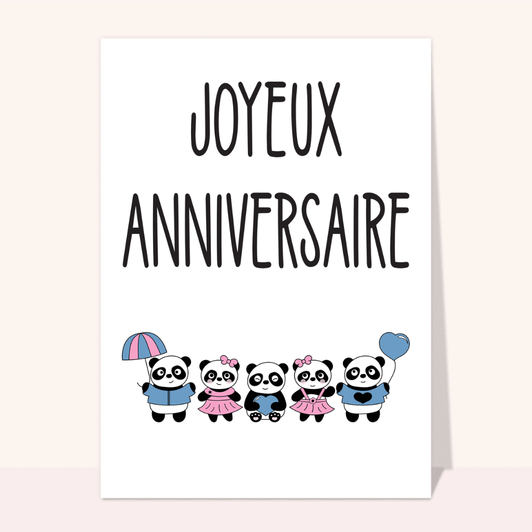 anniversaire panda  Anniversaire panda, Carte joyeux anniversaire, Carte  anniversaire
