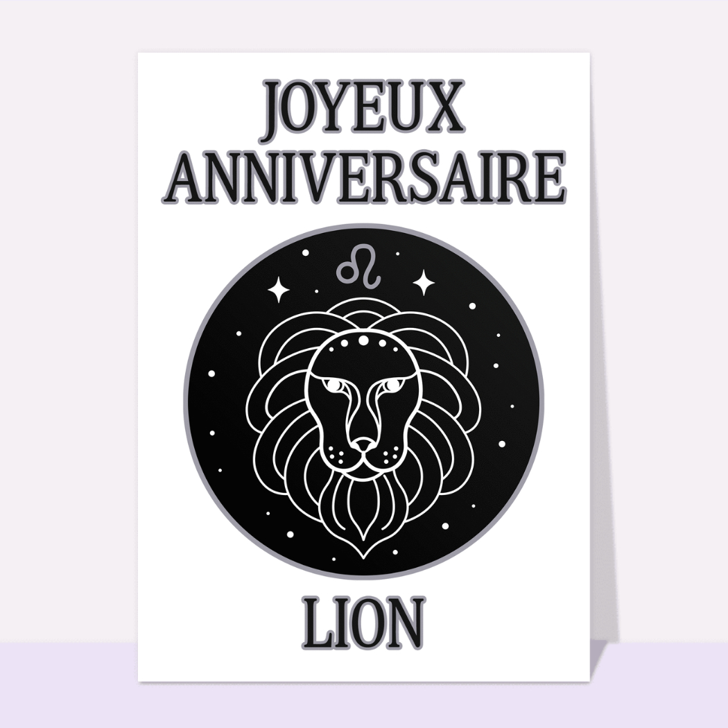 Carte Joyeux Anniversaire Lion : Envoyer une vraie Carte Anniversaire  Horoscope dès 0,99€ - Merci Facteur