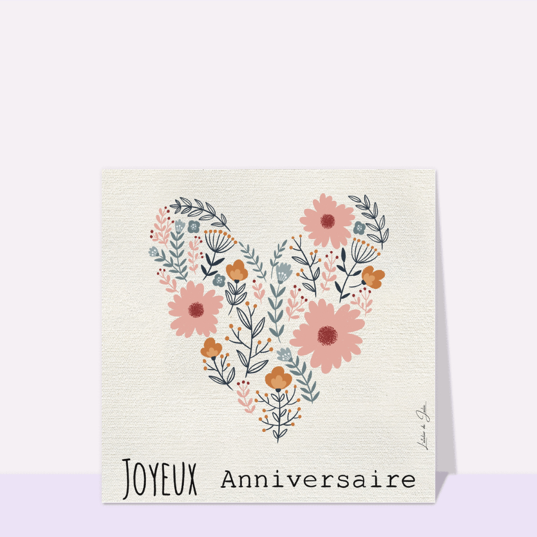 Merci Facteur : Joyeux anniversaire avec un coeur  Joyeuse anniversaire,  Écriture joyeux anniversaire, Anniversaire