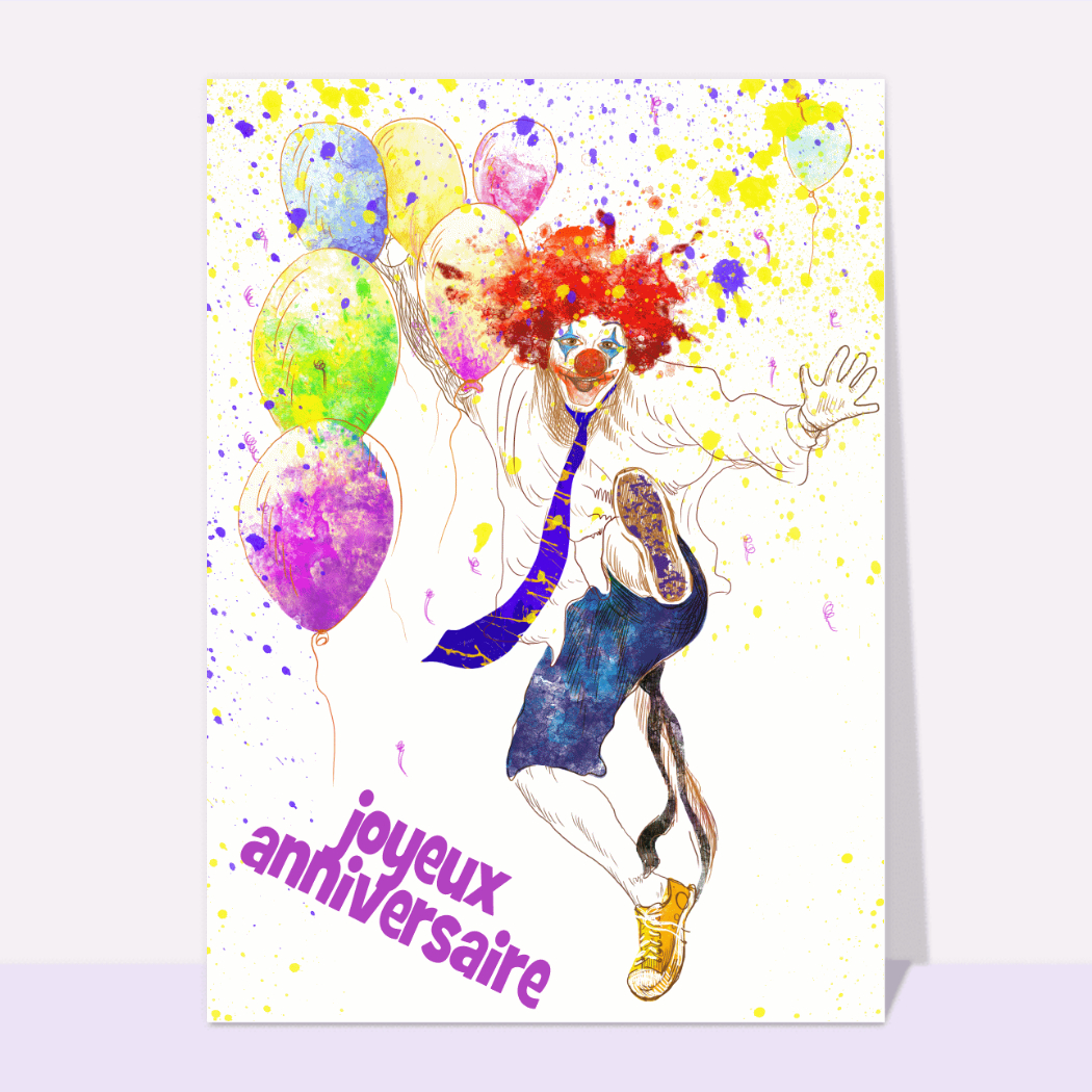 69-2104 Carte Joyeux Anniversaire 4 ans Enfant Garçon Fille - Clown Cadeau  Oiseau Gteau Cupcake Peinture Pinceaux Arc-en-ciel : :  Fournitures de bureau