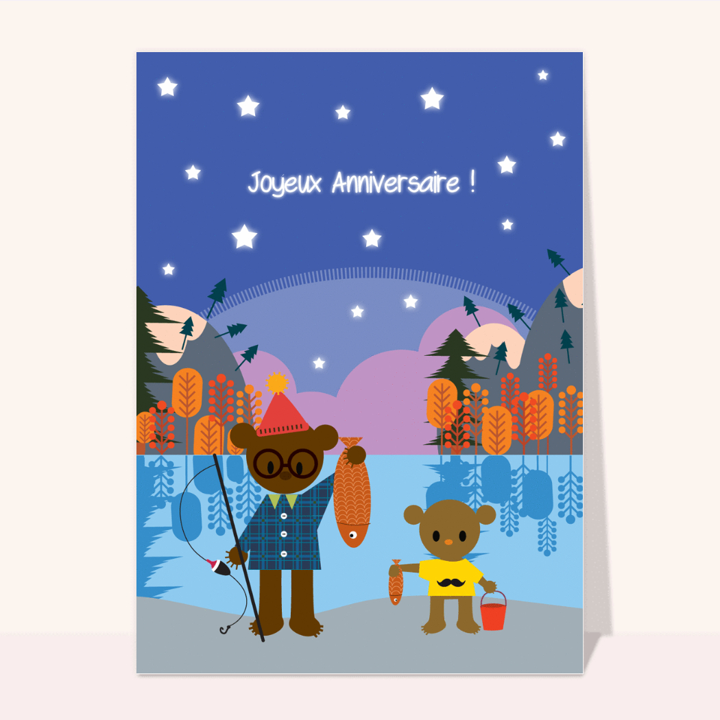 Carte Anniversaire Avec Papa Et Fiston Ours : Envoyer une vraie Carte  Anniversaire Enfant dès 0,99€ - Merci Facteur