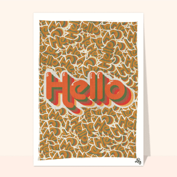 Hello artistique avec des lettres rétro
