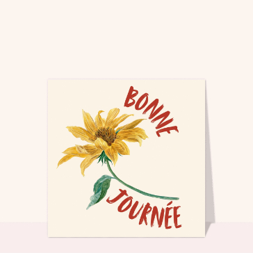 Bonjour floral et lumineux avec un tournesol