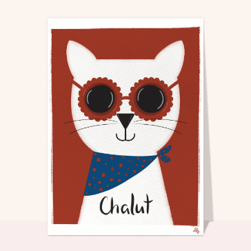 Chalut le chat funky pour un bonjour amusant