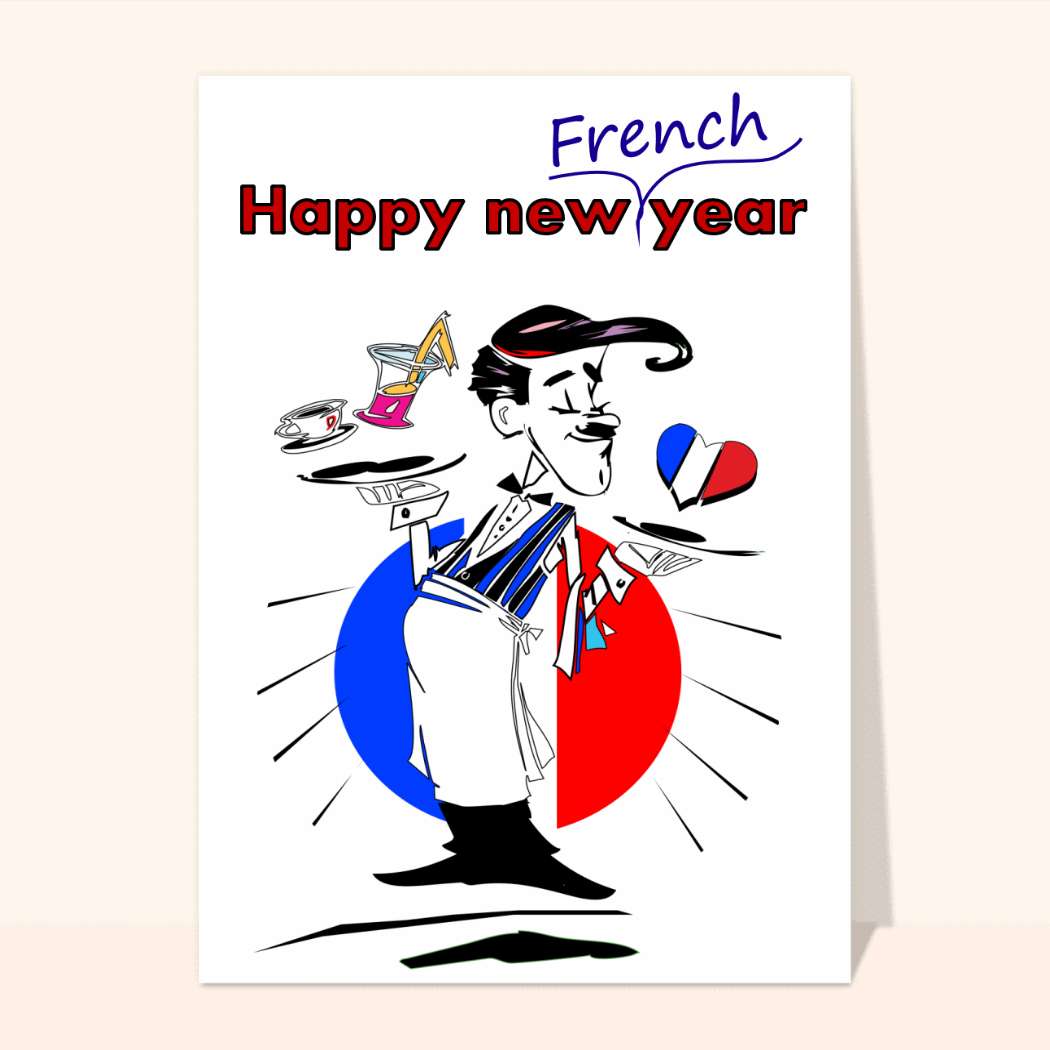 Carte Happy New French Year Envoyer une vraie Carte Bonne Année 2024