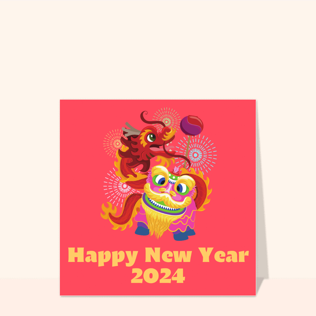 Carte de vœux for Sale avec l'œuvre « Nouvel An chinois 2024 » de