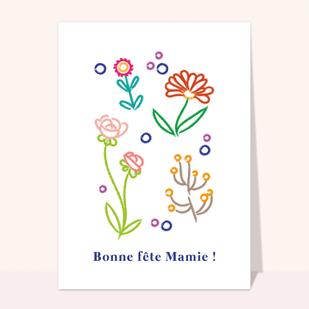 Carte Dessins De Fleurs Pour Mamie Envoyer Une Vraie Carte Fete Des Grand Meres Pour Enfants Des 0 99 Merci Facteur