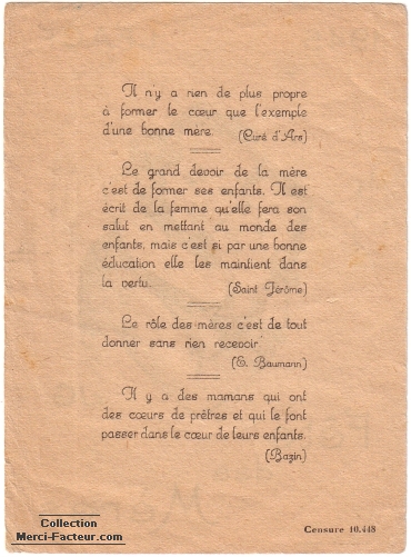 Plusieurs poèmes pour la fête des mères en 1945