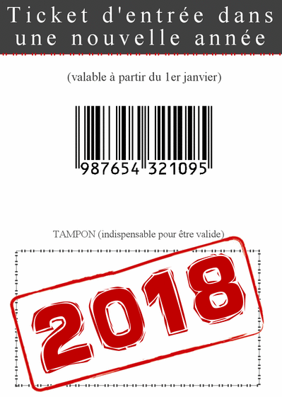 Carte De Voeux Ticket Nouvelle Année 2019 : Envoyer une 