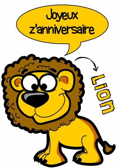 Carte Le Lion Rugit Joyeux Anniversaire Envoyer Une Vraie Carte Anniversaire Z Animaux Des 0 99 Merci Facteur