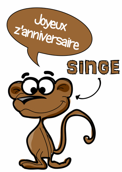 Carte Le Petit Singe D Anniversaire Envoyer Une Vraie Carte Anniversaire Animaux Rigolos Des 0 99 Merci Facteur