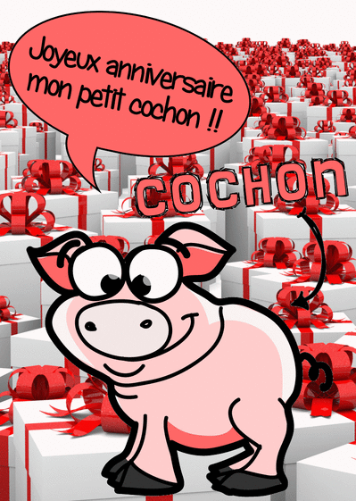 Carte Joyeux Anniversaire Mon Petit Cochon Envoyer Une Vraie Carte Anniversaire Z Animaux Des 0 99 Merci Facteur