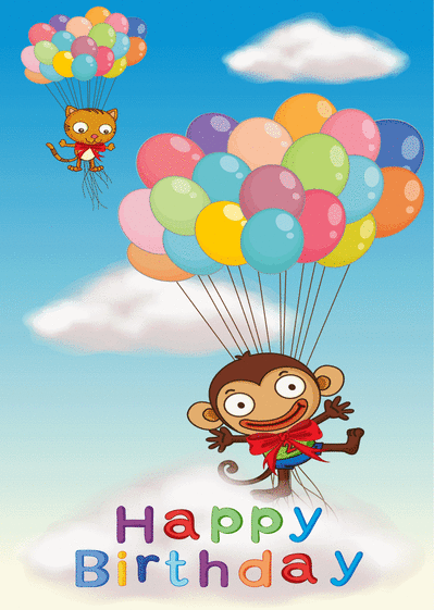 Carte Happy Birthday Avec Plein De Ballons : Envoyer une 