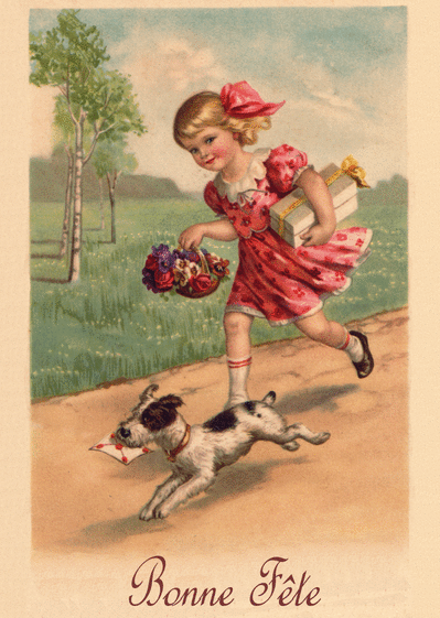 Carte Bonne Fête Petite Fille Et Son Chien : Envoyer une 