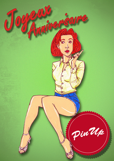 Carte Professeur Pin Up D Anniversaire Envoyer Une Vraie Carte Anniversaire Pin Up Des 0 99 Merci Facteur