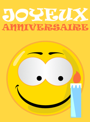 carte anniversaire ado garçon Carte Joyeux Anniversaire Smiley Et Bougie Envoyer Une Carte carte anniversaire ado garçon