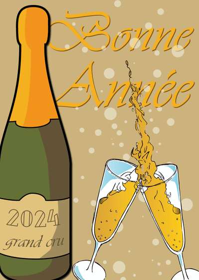 Carte de Voeux Bonne Année Champagne