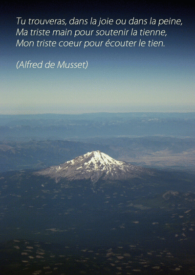 Carte Citation De De Musset Sur Un Fond De Montagne 