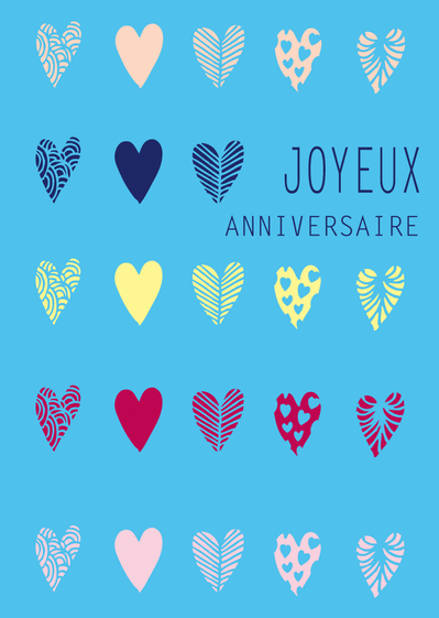 Carte Joyeux Anniversaire Et Coeurs Decores Envoyer Une Carte Anniversaire Des 0 99 Merci Facteur