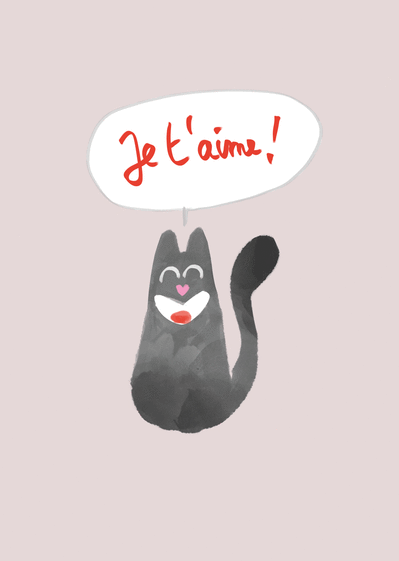 Carte Le Chat Qui T Aime Envoyer Une Carte Saint Valentin Mignonne Des 0 99 Merci Facteur