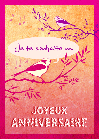 Carte Joyeux Anniversaire Et Oiseaux Envoyer Une Vraie Carte Anniversaire Animaux Des 0 99 Merci Facteur