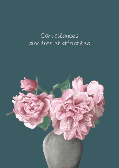 Carte Condoléances Fleurs de Toussaint, Rectangle, Double Volet, Paysage