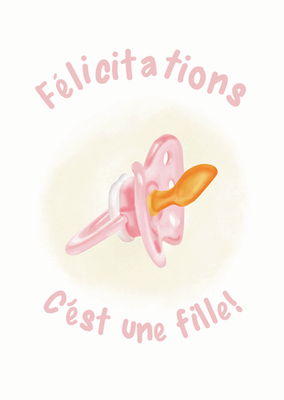 Carte Tototte C Est Une Fille Envoyer Une Vraie Carte Felicitations Naissance Fille Des 0 99 Merci Facteur