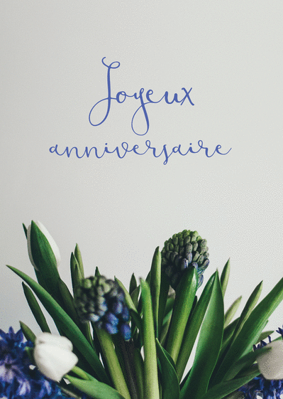 Carte Joyeux Anniversaire Fleurs Bleues Envoyer Une Vraie Carte Anniversaire Fleurs Des 0 99 Merci Facteur