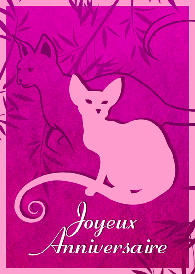 Carte Joyeux Anniversaire Et Chat Rose Envoyer Une Vraie Carte Anniversaire Chat Des 0 99 Merci Facteur