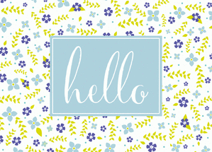 Carte Hello Sur Fond Liberty Fleuri Envoyer Une Carte Pour Dire Bonjour Des 0 99 Merci Facteur