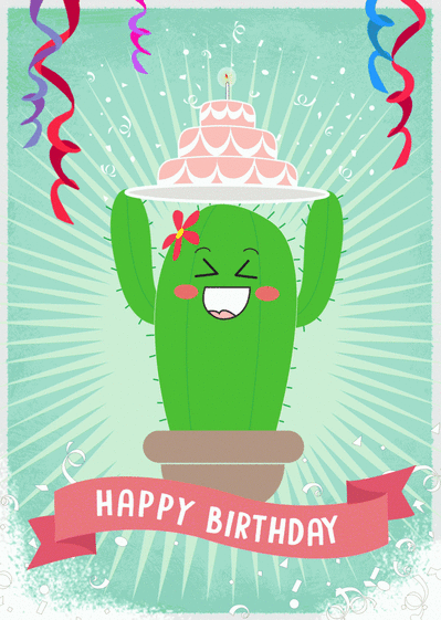 Carte Happy Birthday Cactus Fun Envoyer Une Carte Anniversaire Enfant Des 0 99 Merci Facteur