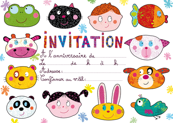 Carte Invitation D Anniversaire Et Tete D Animaux Envoyer Une Vraie Carte Invitation Anniversaire Enfant Des 0 99 Merci Facteur