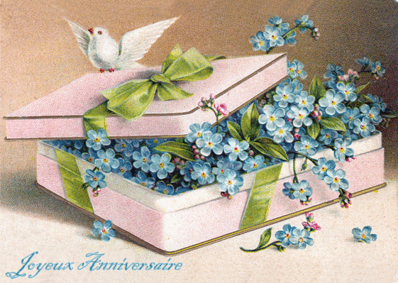 Carte Anniversaire Et Fleurs Bleues Envoyer Une Carte Anniversaire Ancienne Des 0 99 Merci Facteur