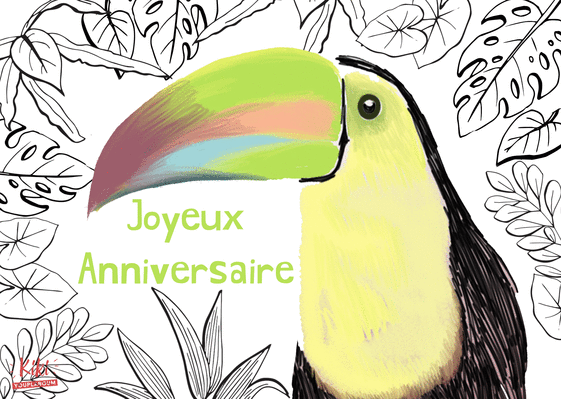 Carte Le Joyeux Anniversaire Du Toucan Envoyer Une Carte Anniversaire Animaux Des 0 99 Merci Facteur