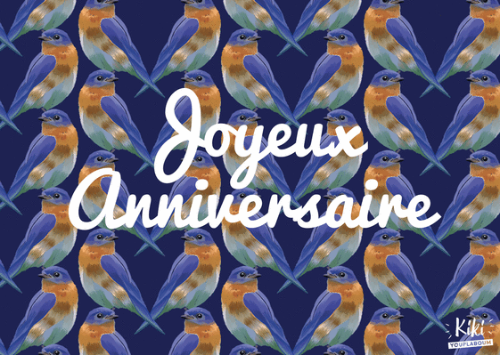 Carte Anniversaire Et Motif Oiseaux