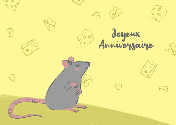 Carte Joyeux Anniversaire Petite Souris Envoyer Une Vraie Carte Anniversaire Animaux Des 0 99 Merci Facteur