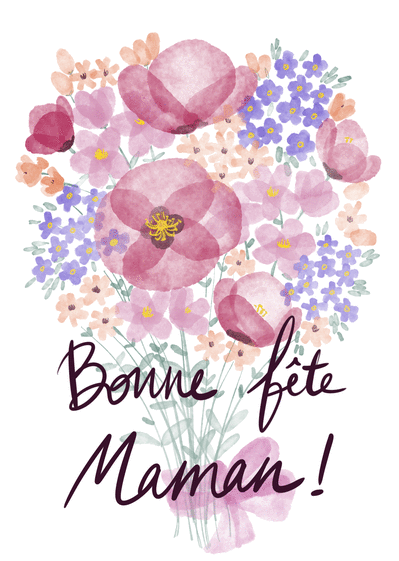 Carte Bonne Fete Maman Bouquet Geant Envoyer Une Vraie Carte Fete Des Meres Avec Des Fleurs Des 0 99 Merci Facteur