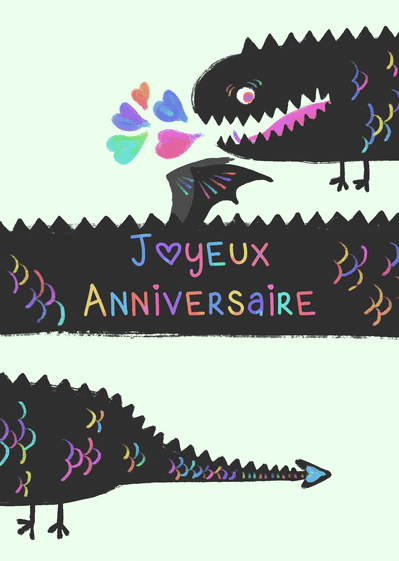 Carte Joyeux Anniversaire Gentil Dragon Envoyer Une Vraie Carte Anniversaire Enfant Des 0 99 Merci Facteur