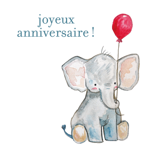 Carte Joyeux Anniversaire Petit Elephant Mignon Envoyer Une Vraie Carte Anniversaire Enfant Des 0 99 Merci Facteur