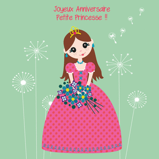 Carte Joyeux Anniversaire Petite Princesse Envoyer Une Vraie Carte Anniversaire Enfant Des 0 99 Merci Facteur