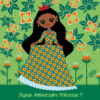 Carte Joyeux Anniversaire Petite Princesse Africaine Envoyer Une Vraie Carte Anniversaire Enfant Des 0 99 Merci Facteur