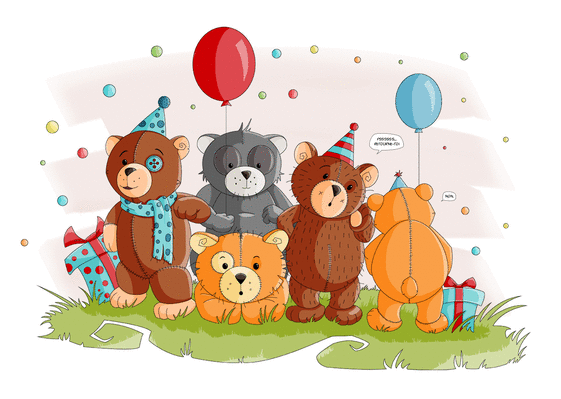 Invitation d'anniversaire d'ours en peluche, invitation bleue de